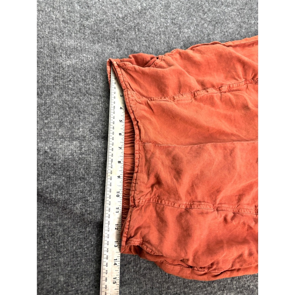 YFB Women's Rust Wide Leg Cropped Pants Elastic Waist Boho Medium - Picture 4 of 16